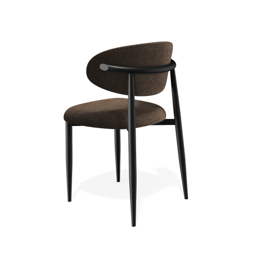 Premium Interiors - Set van 2 stoelen LINA - zacht aanvoelende geweven stof espresso-bruin 52cm