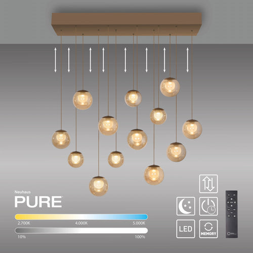 Neuhaus PURE hanglamp Popup - 13 lichts - 100  x 180   cm - champagne