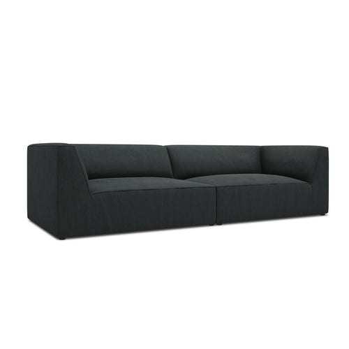 Cosmopolitan Design - Bank Siena 4-zits, ribfluwelen zwart - 93x302x69cm