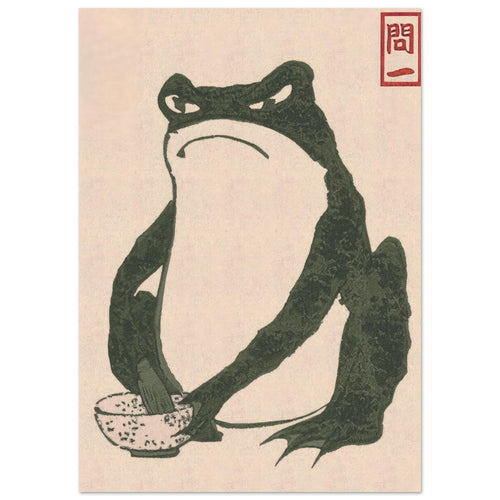Artfulprints Poster Matsumoto Hoji - Frog I   - A4 21x29.7 cm - Groen