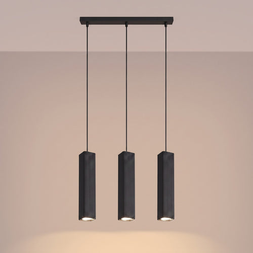 Sollux Lighting Hanglamp RAYO 3L zwart - 45x6x98cm