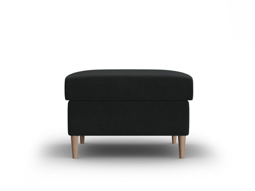 Cosmopolitan Design Poef Kyoto flueel zwart - 70x70x45cm