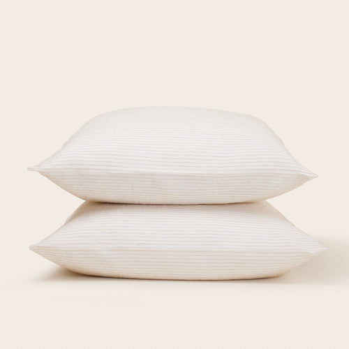 Madura Set van 2 kussenslopen Elie ivoor en natuurlijk 65x65 cm