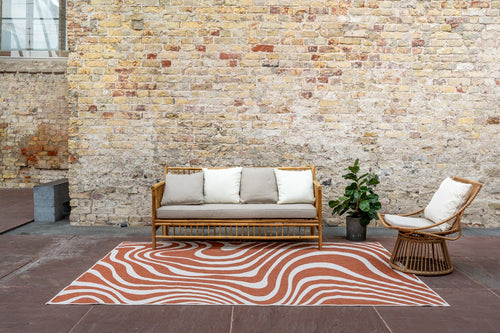 Interieur05 Buitenkleed Swirl Rechthoek - Roest - Dubbelzijdig - 240 x 340 cm - vtwonen shop
