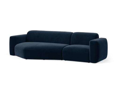 Cosmopolitan Design Modulaire hoekbank links Strino 3-zits, flueel koningsblauw - 136x308x78cm