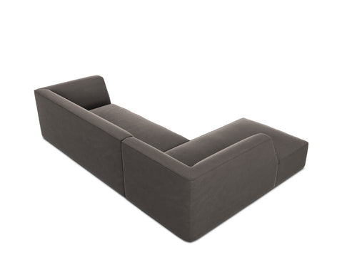 Micadoni linker hoekbank Ruby 4-zits, flueel, donkergrijs - 180x273x69cm