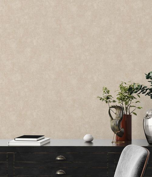 Livingwalls behang effen crème en champagne beige - 53 cm x 10.05 m - AS-389699