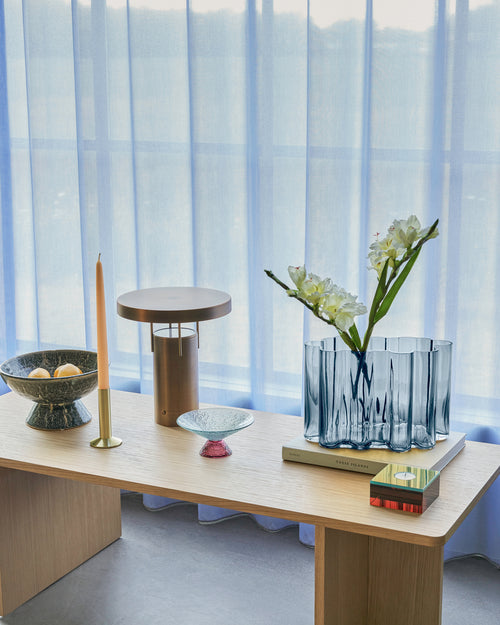 Hübsch theelichthouder Flux - kristal - 10x10xh4cm - vtwonen shop