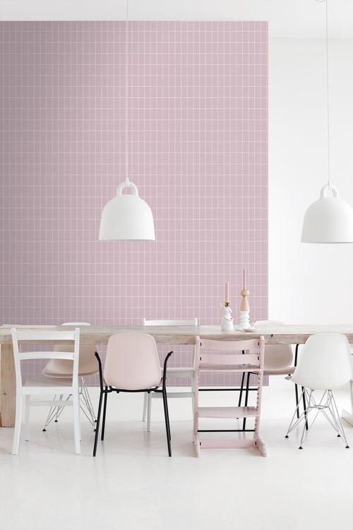 ESTAhome behang kleine tegeltjes paars - 50 x 900 cm - 131793