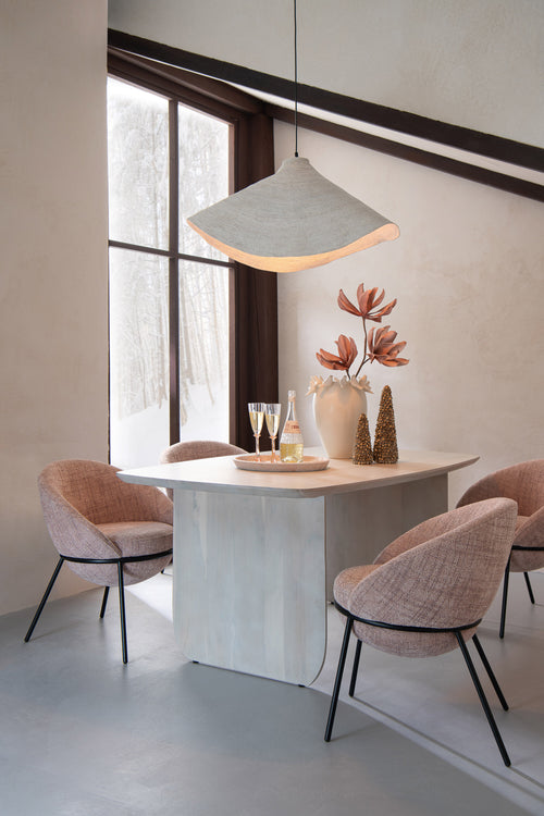 J-Line stoel - ijzer - lichtroze/zwart - vtwonen shop