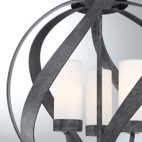 Elstead Quoizel Blacksmith Bolvormige Plafondlamp Oud Zwart, IP44