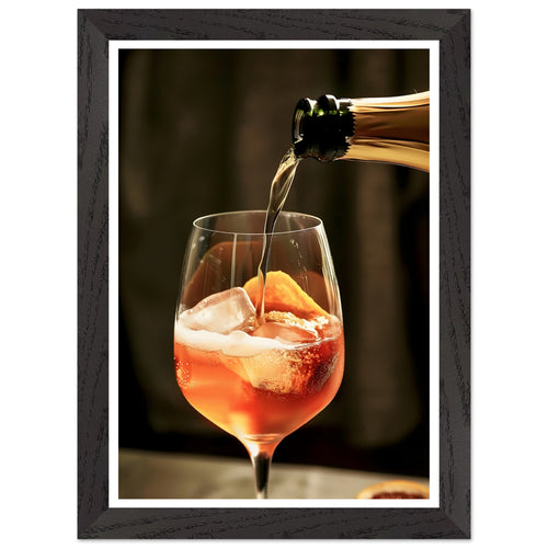 Artfulprints Poster met Lijst Aperol Spritz - Lifestyle   - A4 21x29.7 cm - Oranje