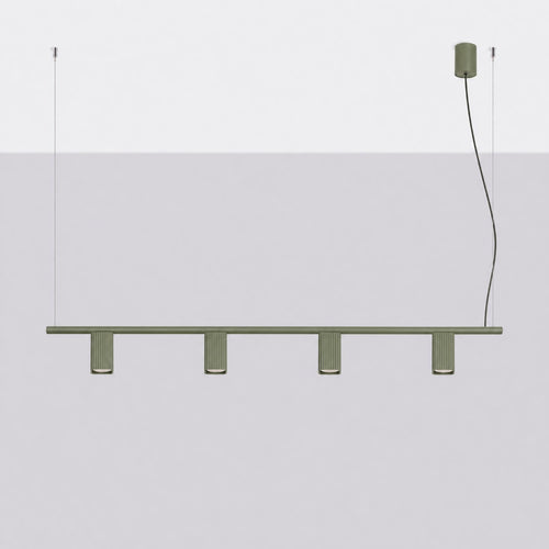 Sollux Lighting Kroonluchter RAYO 4 olijfgroen - 122x6x208cm