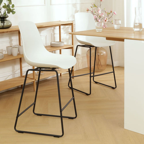 Nolon Nino-Pip Barkruk Wit - Kunststof - Zwart Onderstel - 65 cm - vtwonen shop