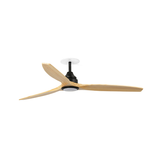 Faro Alo Alo inbouw plafondventilator 152 cm, matzwart, grenenhouten bladen, CCT