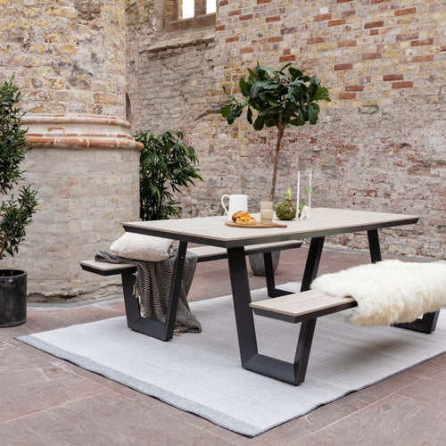 Buitenkleed Border - Grijs/wit - dubbelzijdig - EVA Interior - 200 x 290 cm - vtwonen shop