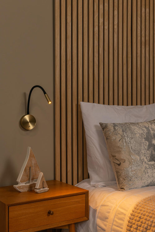 Lucide wandspot ASJA - Geïntegreerde LED - Mat Goud / Messing