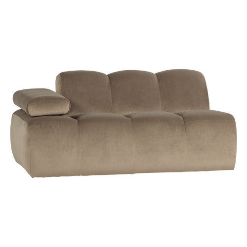 WOOOD 1,5-zits bank arm links Mojo - Velvet - Khaki - 74x164x97