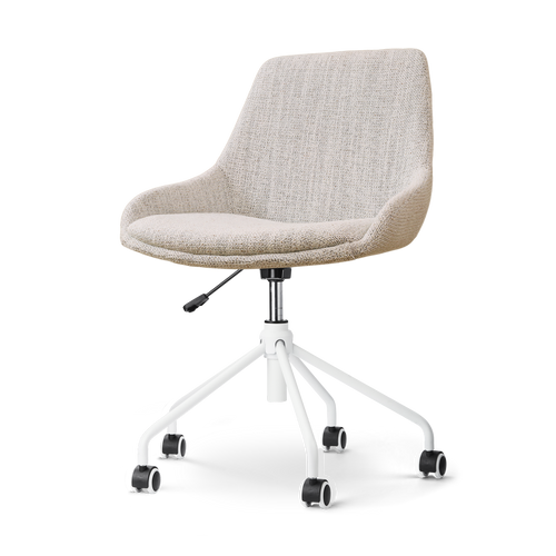 Nolon Nout-Isa Bureaustoel Beige Gemêleerd - Stof - Wit Onderstel - vtwonen shop