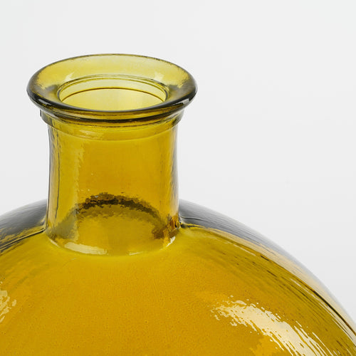 Mica Decorations Firenza Fles Vaas - H42 x Ø34 cm - Gerecycled Glas - Oker