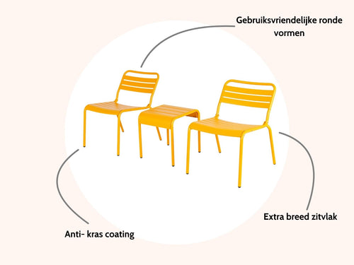 MaximaVida metalen loungestoel set Max XXL okergeel - vtwonen shop