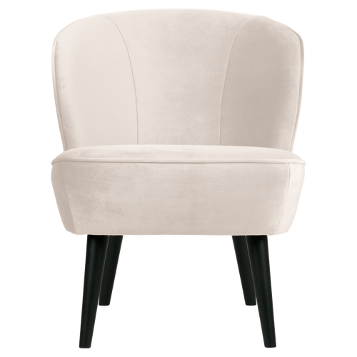 WOOOD fauteuil Sara - Velvet - Off White - 71x59x70
