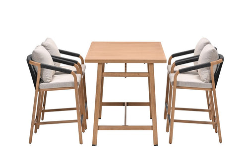 Monti barset - 5-dlg.- light teaklook - rope lava zwart - gobi sand - vtwonen shop