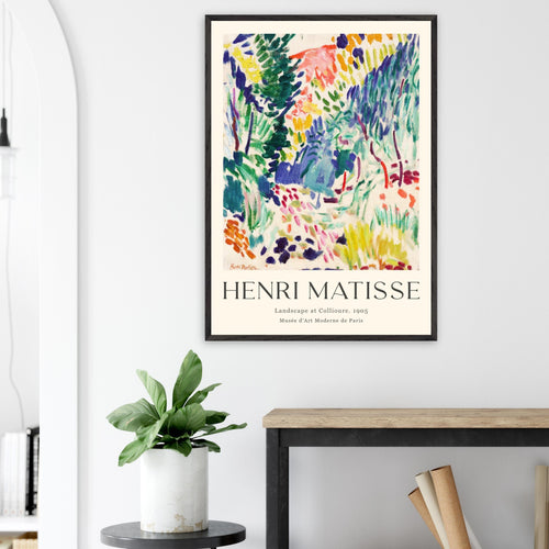 Artfulprints Poster met Lijst Matisse - Landscape of Collioure 1905   - 70x100 cm - Meerkleurig