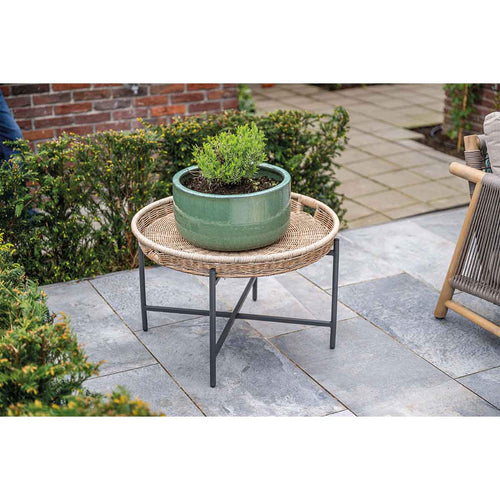 Benidorm bijzettafel - diameter 70xH40 cm -  c. black - natural