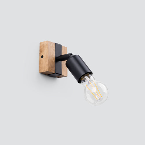 Sollux Lighting Wandlamp ZUCA zwart - 14x8x11cm