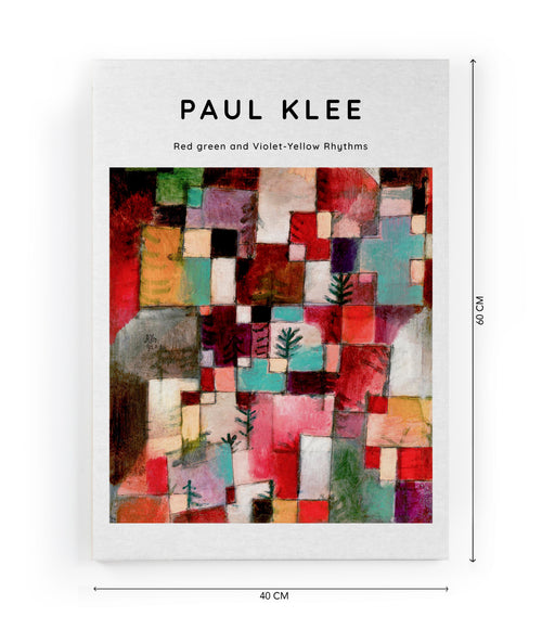 Canvas 60x40 Afdruk Paul Klee Rood en Groen