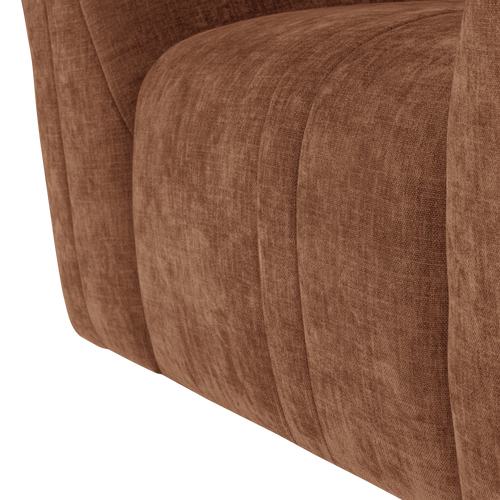 WOOOD fauteuil Omaire - Chenille - Roestbruin