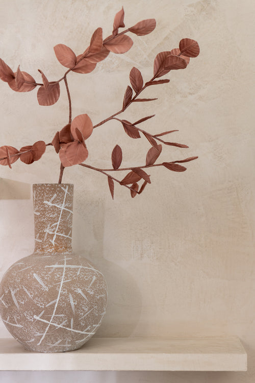 J-Line vaas Dune Bol - keramiek - beige/wit - Ø 34 cm - vtwonen shop