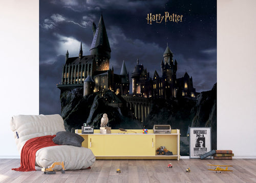 Sanders & Sanders fotobehang Harry Potter Zweinstein zwart en donkerblauw - 270 x 300 cm - 601189