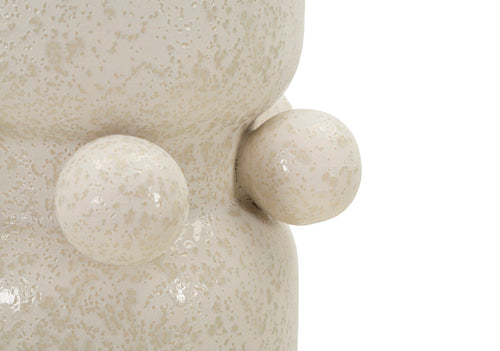 Beige keramische vaas met bollen cm ø 16x28