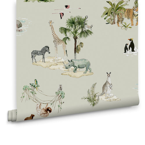 Sophie Allport Vliesbehang Kinderkamer - Animals of the World Hambleton Sage
