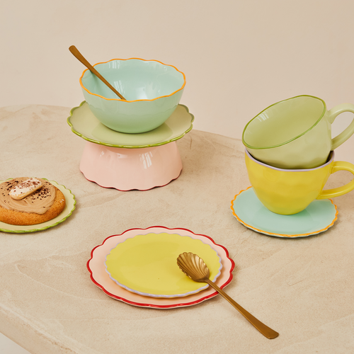 Urban Nature Culture Good Morning kopje Cappuccino/Tea sculpted pale green - Ø 11 * 8 cm