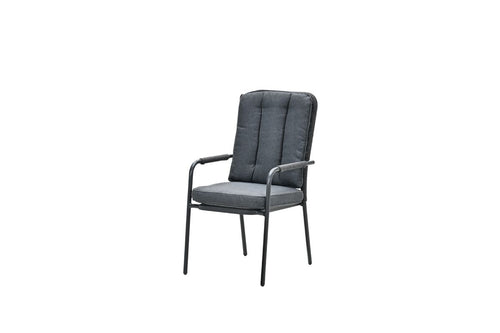 Venice dining fauteuil - carbon black - rope dark grey - mystic grey
