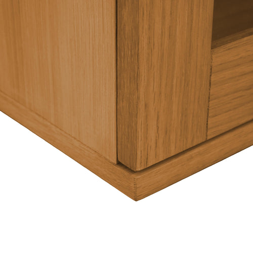 Furnhouse 3-deurs wandkast Kerteminde - Natuurlijk eikenhout - MDF, Eikenfineer, Glas - 37x160x60