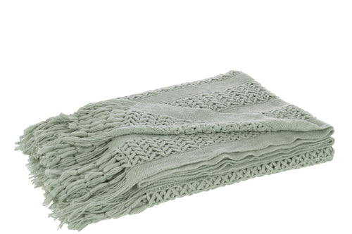 J-Line plaid Gebreid - polyester - lichtgroen - 160 x 130 cm - vtwonen shop