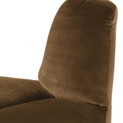 WOOOD eetbank hoek rond rugleuning Mojo - Velvet - Honinggeel - 83x73x73