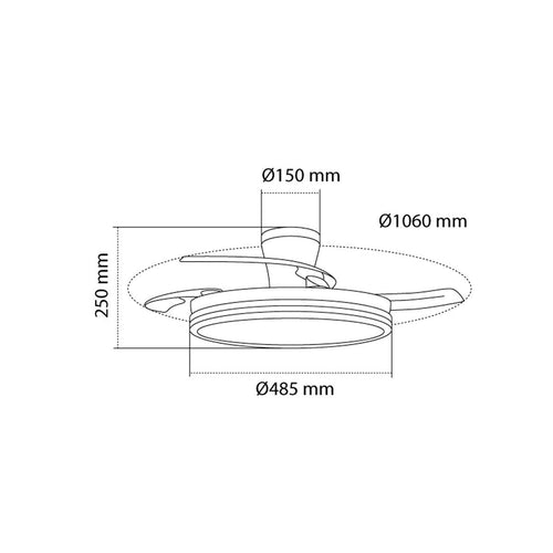 CristalRecord plafondventilator Supereco - 1 lichts - 106  x 25   cm - wit - vtwonen shop