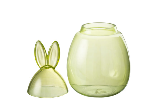 J-Line voorraadpot Konijn - glas - groen - large - paasdecoratie - vtwonen shop