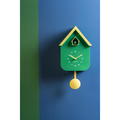 Karlsson wandklok Dupla Color Cuckoo - groen - Ø21.5cm - vtwonen shop