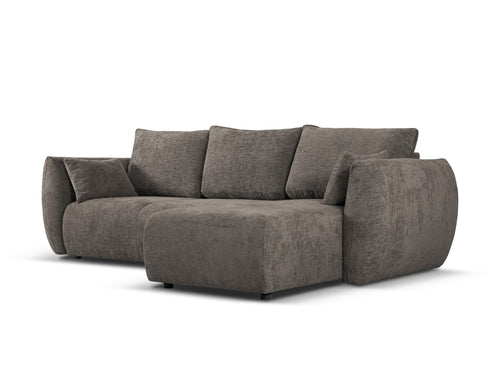 Cosmopolitan Design Converteerbare hoekbank rechts met opbergdoos Matera 4-zits, chenille, grijs - 173x253x86cm
