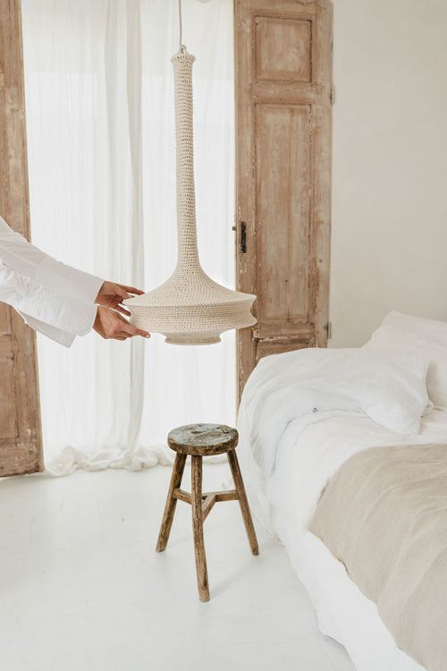 NOA MAY Hanglamp Lola - beige - katoen - Ø 40 x h 85 cm (small)
