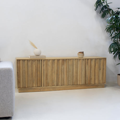 Giga Meubel Dressoir Nika - Mangohout - Naturel - 180x40x63cm - vtwonen shop