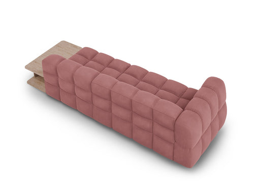 Cosmopolitan Design Rechte modulaire bank Sky 4-zits, flueel, zalm - 102x297x70cm
