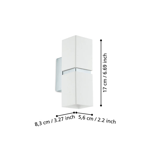 EGLO wandlamp Passa - led - 5.5 cm - wit/chroom - vtwonen shop