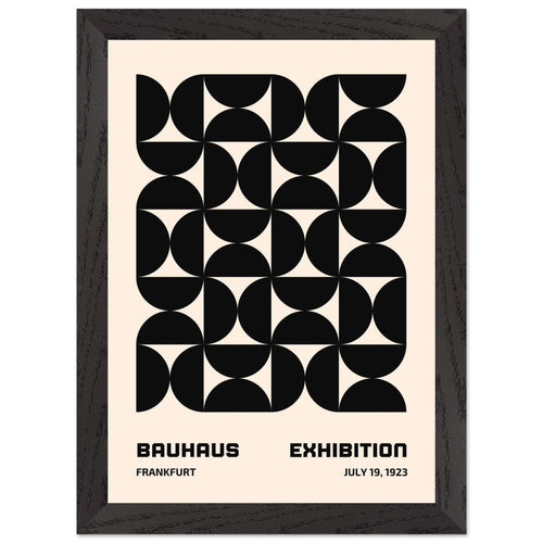 Artfulprints Poster met Lijst Bauhaus - 19 juli 1923 zwart   - A4 21x29.7 cm - Zwart / Wit